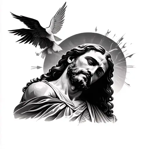 Jesus calming a storm tattoo design idea