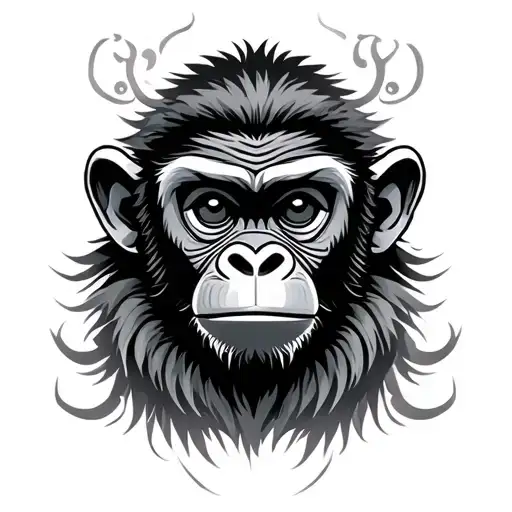 Chinese Monkey tattoo design idea
