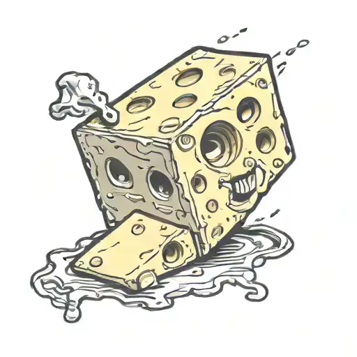 Block of cheese loser tattoo design idea
