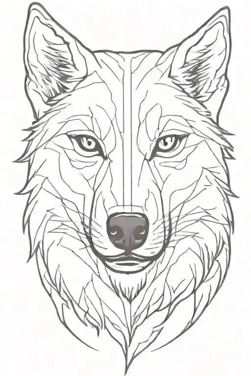 Evil wolf head tattoo design idea