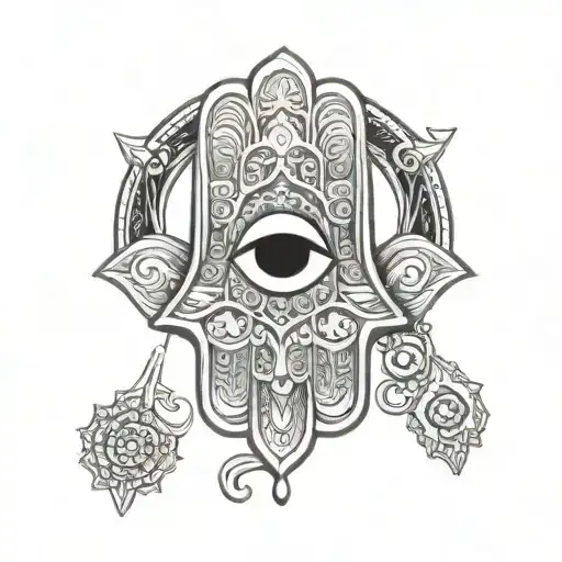 hamsa symbol tattoo design idea
