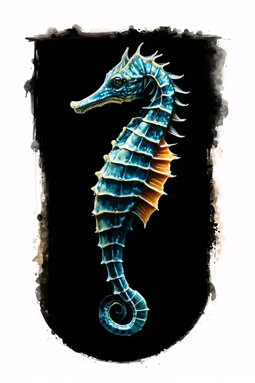 seahorse tattoo design idea