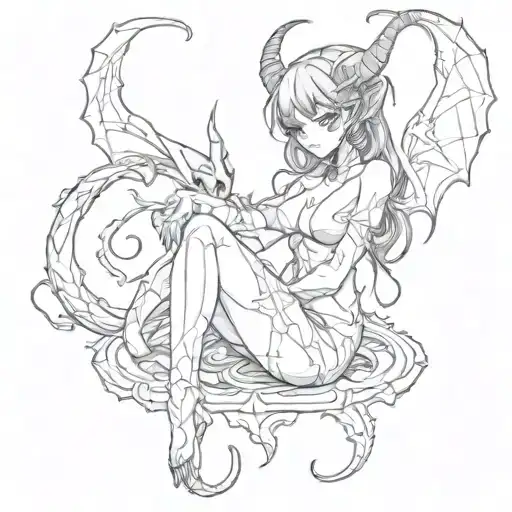 anime thick succubus tattoo design idea