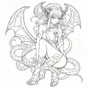 anime thick succubus tattoo design idea
