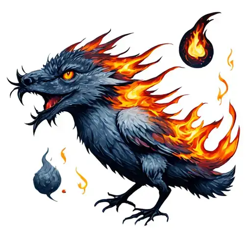 calcifer howls moving castle tattoo design idea