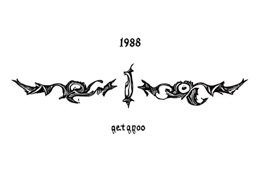 "1986 year letra lettering" tattoo design idea
