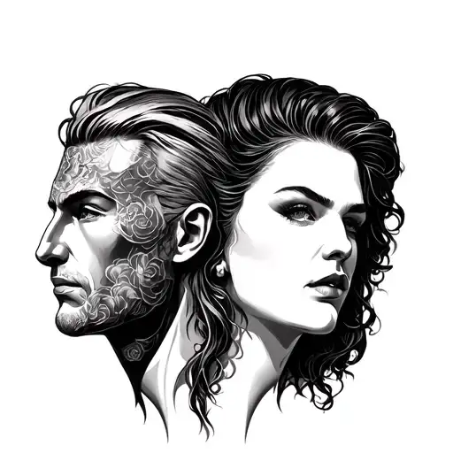 two faces on chest tattoo tattoo design idea