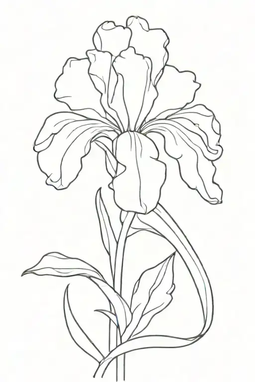 iris flower, painting palette tattoo design idea
