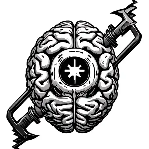 kill switch on a brain tattoo design idea