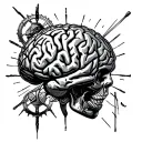 kill switch on a brain tattoo design idea