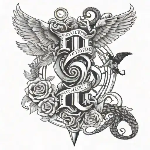 Create me a tattoo with the name backbone brothers with a loyalty symbolism tattoo design idea