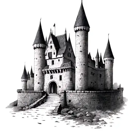 castle walls tattoo design idea