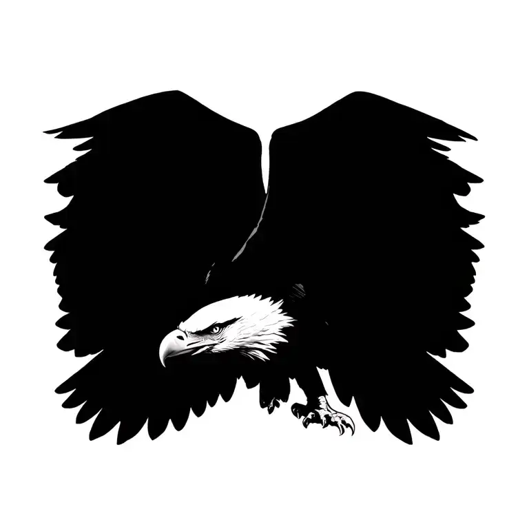 bald eagle soaring tattoo design idea