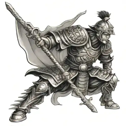 paladin samurai tattoo design idea