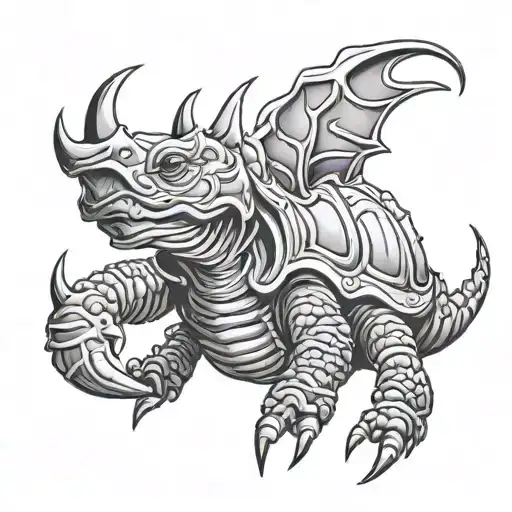 rhinoceros scorpion tattoo design idea