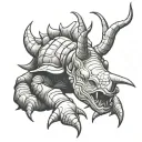 rhinoceros scorpion tattoo design idea