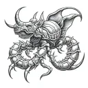rhinoceros scorpion tattoo design idea