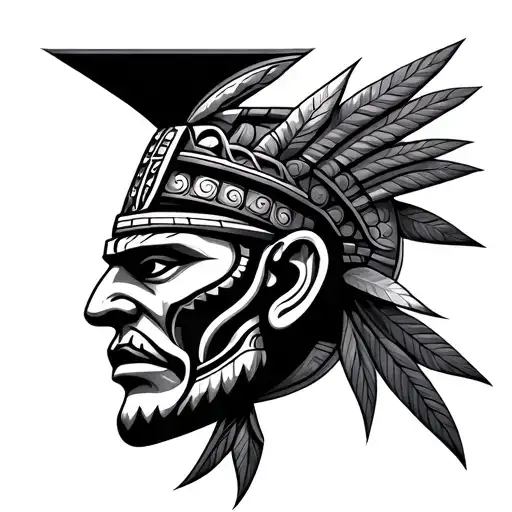 tlaloc head tattoo design idea
