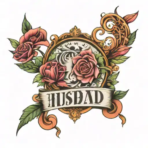 husband and wife name tattoo design idea