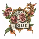 husband and wife name tattoo design idea