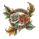 husband and wife name tattoo design idea