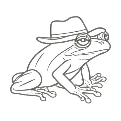 Frog wearing cowboy hat tattoo design idea
