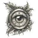 eye, 1999, 2003, clock tattoo design idea