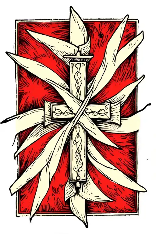 pinwheel christian cross wrapped tattoo design idea