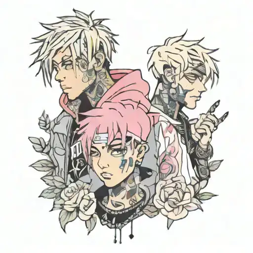 juice wrld and lil peep tattoo design idea