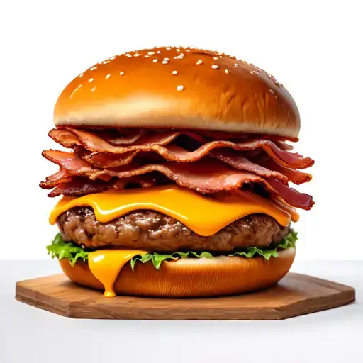 Hyper Realistic Junior Bacon Cheese Burger tattoo design idea