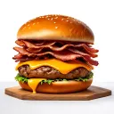 Hyper Realistic Junior Bacon Cheese Burger tattoo design idea