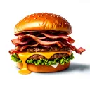 Hyper Realistic Junior Bacon Cheese Burger tattoo design idea