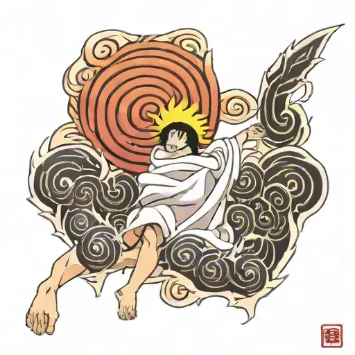 Uzumaki with sealing jutsu back tattoo design idea
