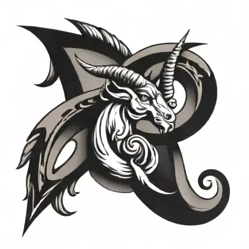 Capricorn symbol tattoo design idea