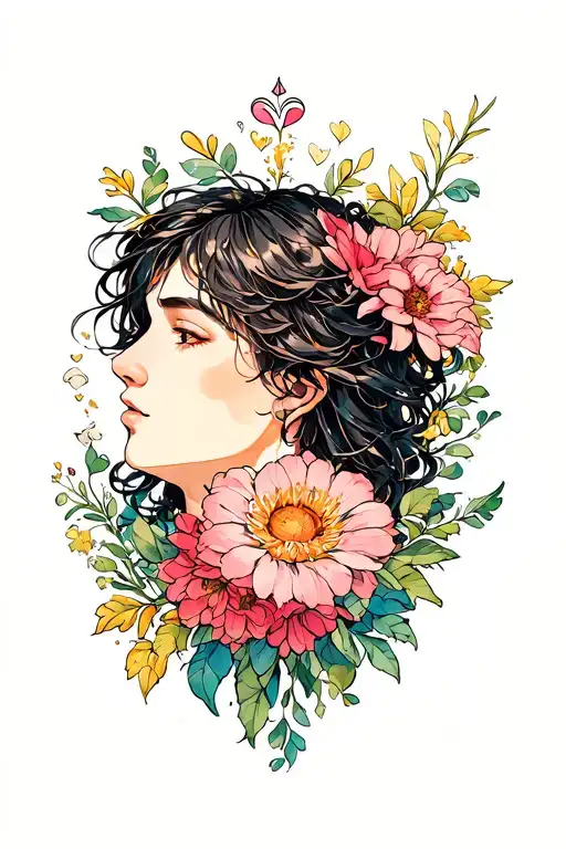 heaven, Roman's 8:18, hearts, flowers tattoo design idea