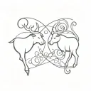 aquarius and Taurus combined together tattoo design idea