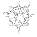 aquarius and Taurus combined together tattoo design idea
