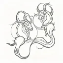 aquarius and Taurus combined together tattoo design idea