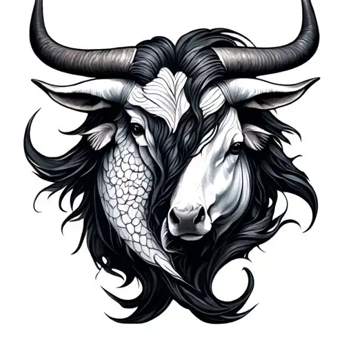 Taurus And Pisces symbol tattoo design idea