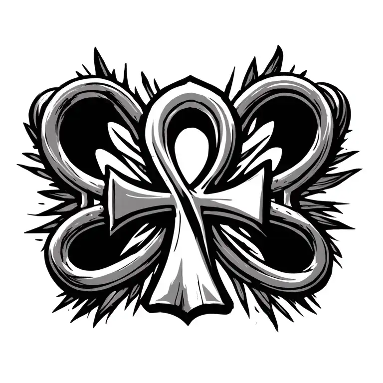 Ankh symbol cross tattoo design idea