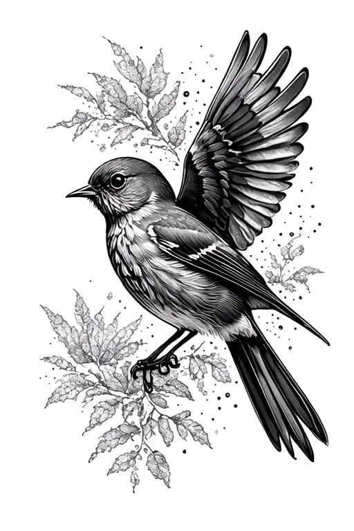 Robin Flying tattoo design idea