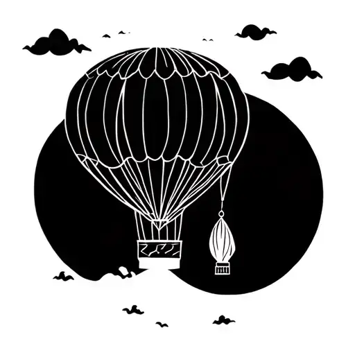a reminder that I need God for everything please use a map and hot air balloon  tattoo design idea