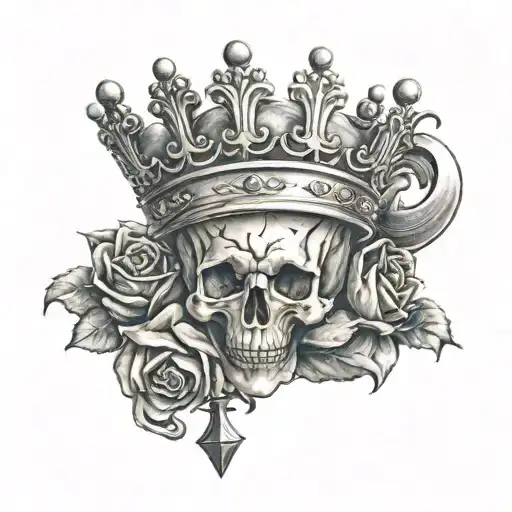 cross & crown tattoo design idea