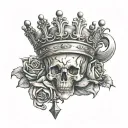 cross & crown tattoo design idea