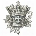 cross & crown tattoo design idea