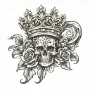 cross & crown tattoo design idea