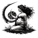sexy chubby lady minimalists design of sagittarius tattoo design idea