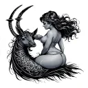 sexy chubby lady minimalists design of sagittarius tattoo design idea