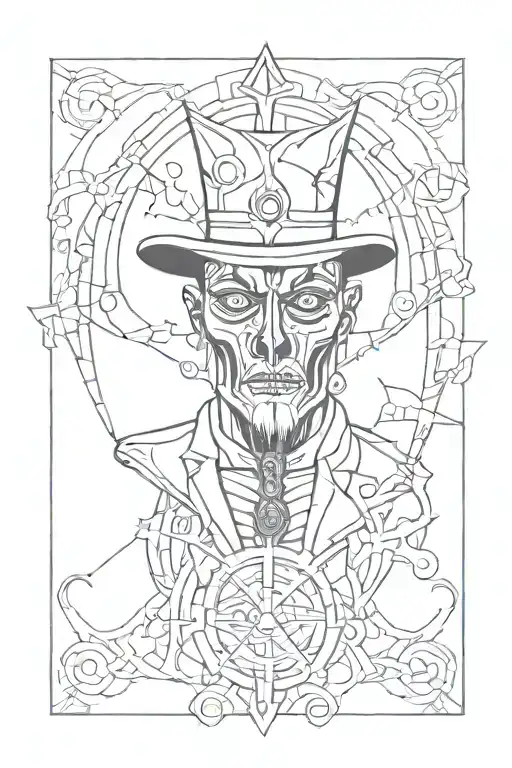 abstract design baron samedi sigil summoning souls tattoo design idea