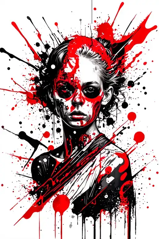 cyber sigilism style tattoo design idea